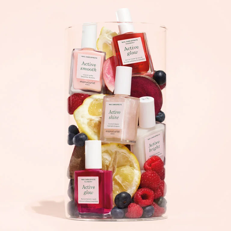 Manucurist nagų priežiūros priemonių linija Active – su vaisių ekstraktais: glow, shine, bright, smooth
