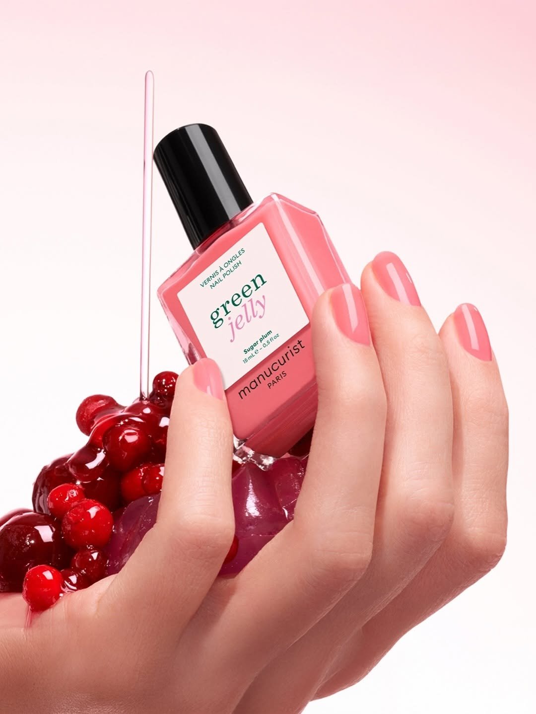 Sugar Plum rožinis Jelly nagų lakas ant nagų