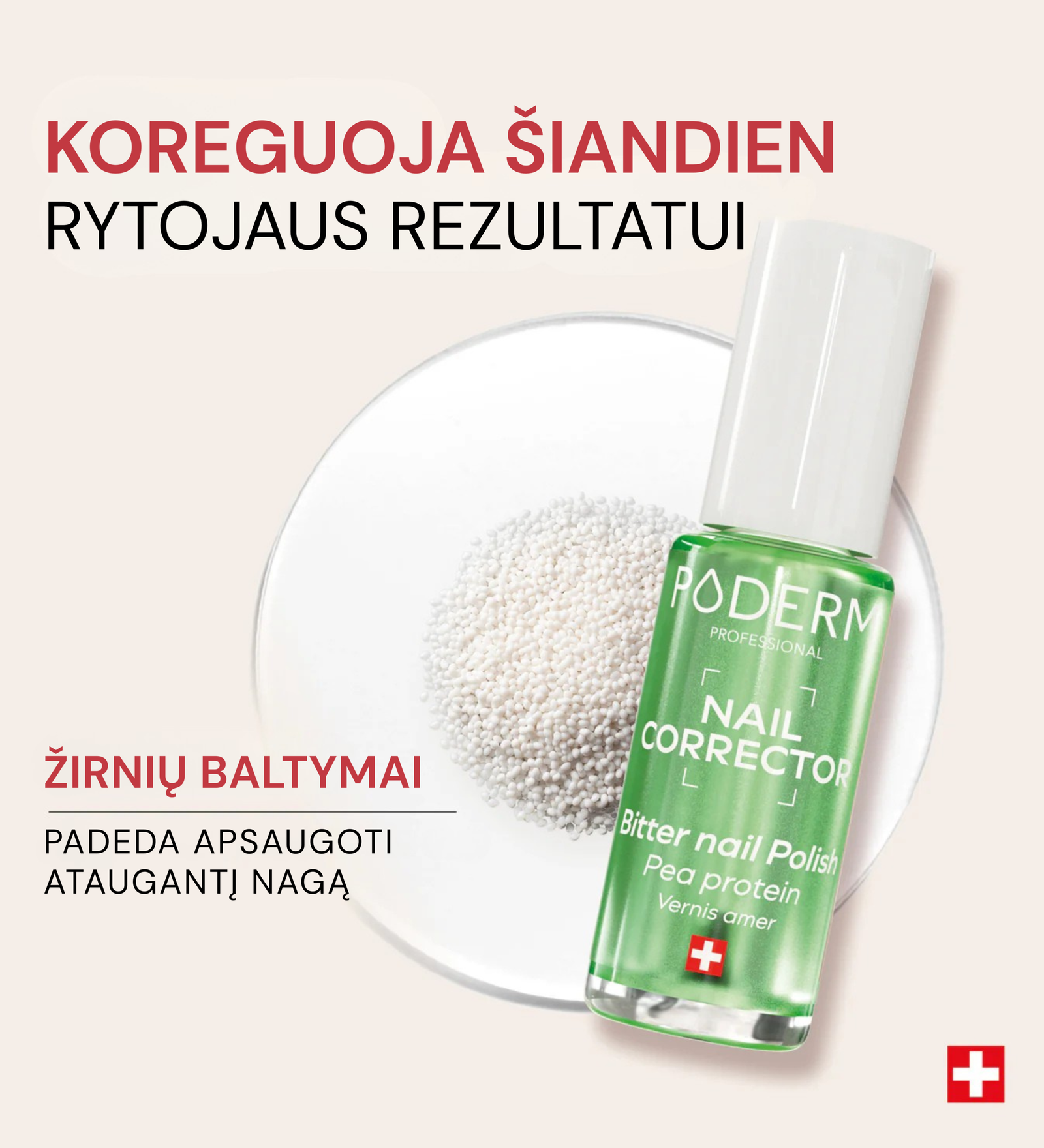 PODERM Bitter Nail Polish korekcinis nagų lakas nuo nagų kramtymo