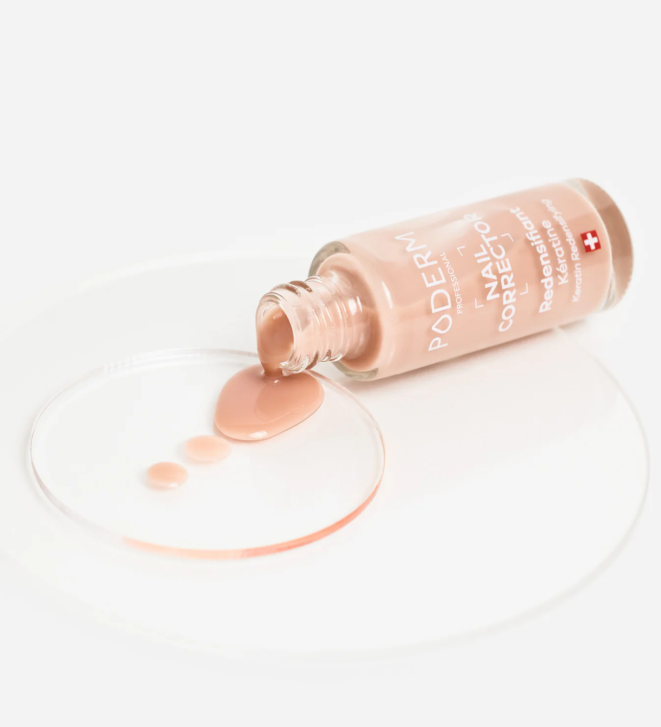 PODERM Keratin Redensifying korekcinio nagų lako tekstūra