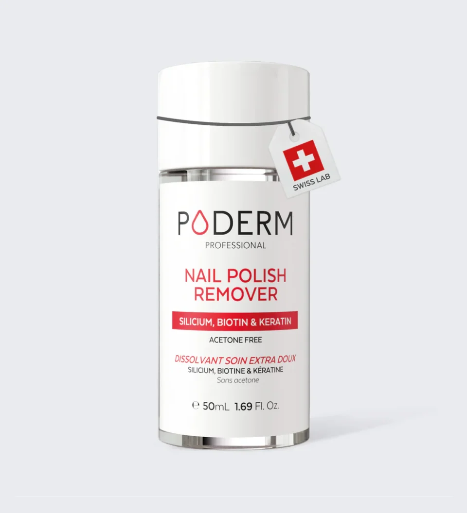 PODERM stiprinamasis nagų lako valiklis be acetono 50ml